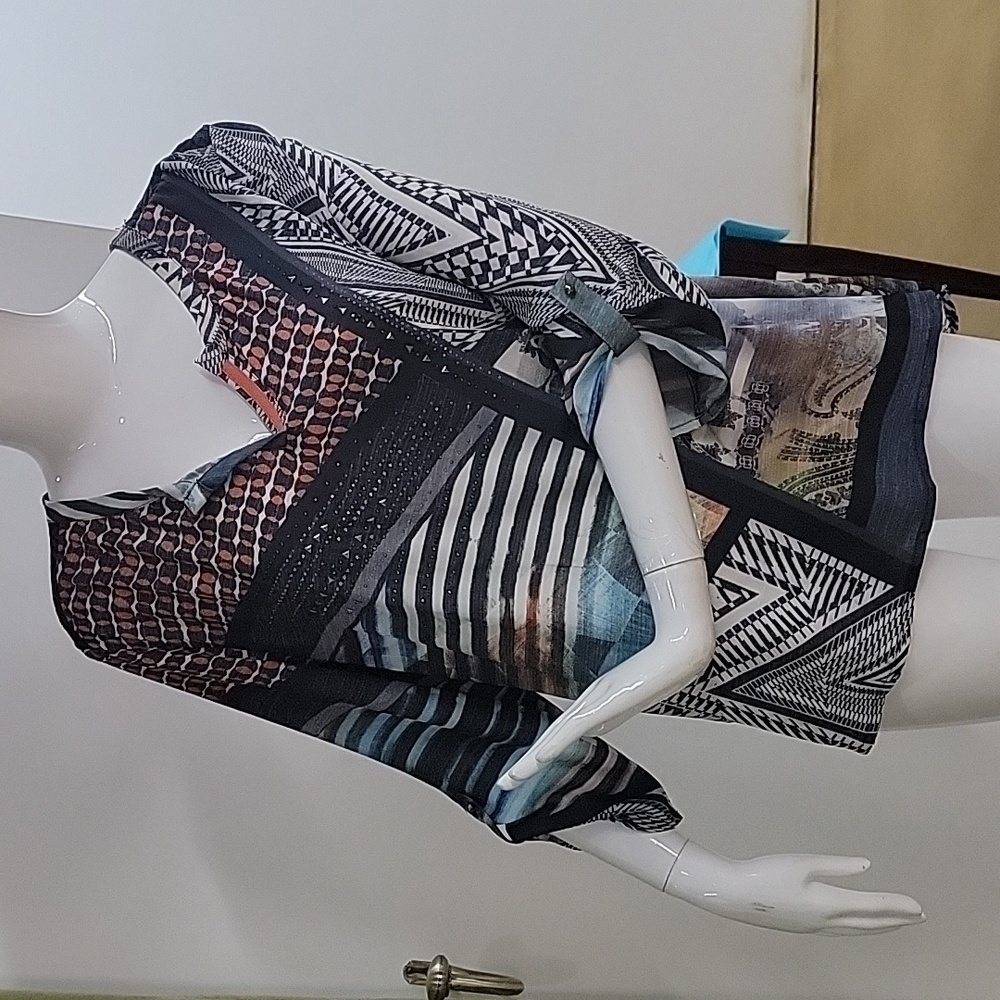 French Blue PXL Tunic Top  Dresssy - 3/4 Sleeves